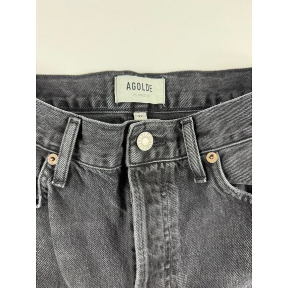 AGOLDE 90s Mid Rise Loose Jeans Photogram Black Wash Size 27 - Picture 4 of 10